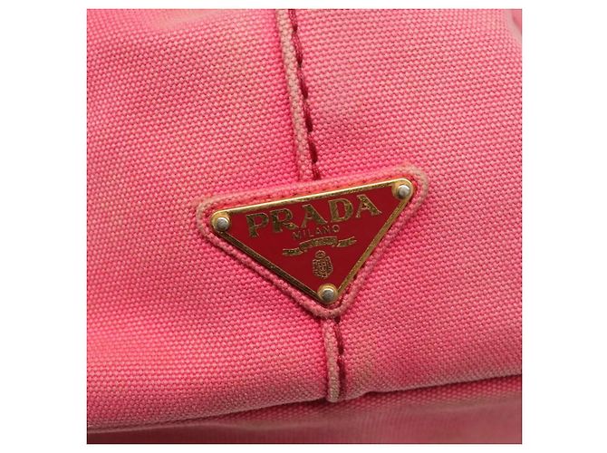PRADA Canapa GM Borsa a Mano in Tela Rosa Oro Auth bs28066 D'oro - vista 14