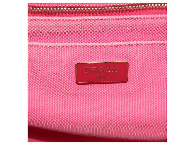 PRADA Canapa GM Borsa a Mano in Tela Rosa Oro Auth bs28066 D'oro - vista 15