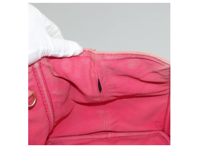 PRADA Canapa GM Borsa a Mano in Tela Rosa Oro Auth bs28066 D'oro - vista 18