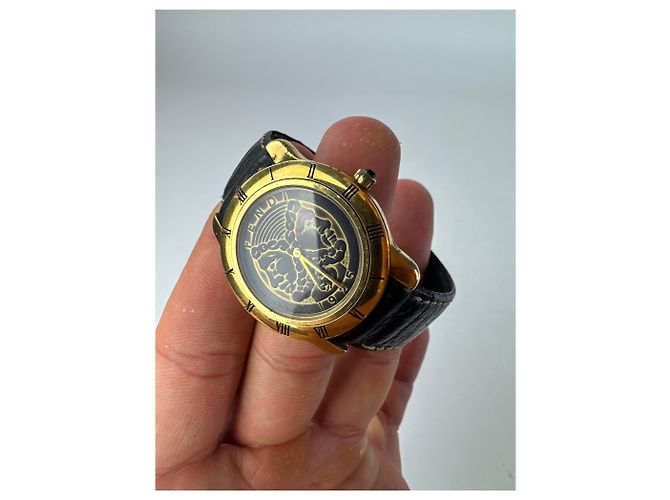 Vintage Fendi 2 Face Uhr Gold schwarz Golden - Ansicht 2