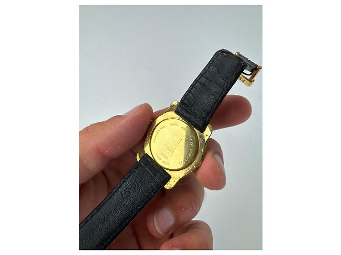 Vintage Fendi 2 Face Uhr Gold schwarz Golden - Ansicht 6