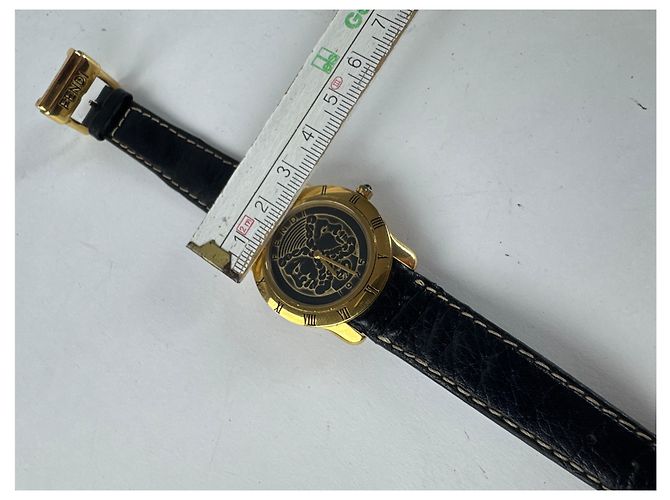 Vintage Fendi 2 Face Uhr Gold schwarz Golden - Ansicht 8