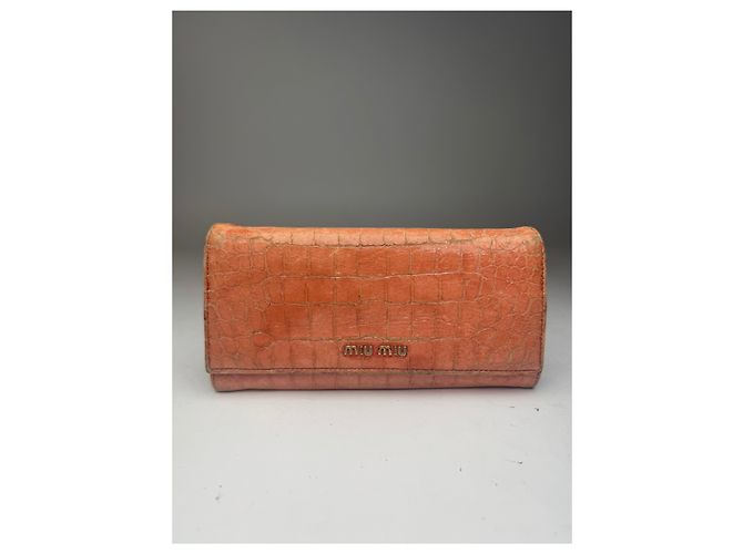 Vintage Miu Miu Leather Wallet orange - view 11