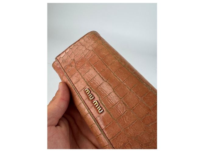 Vintage Miu Miu Leather Wallet orange - view 3