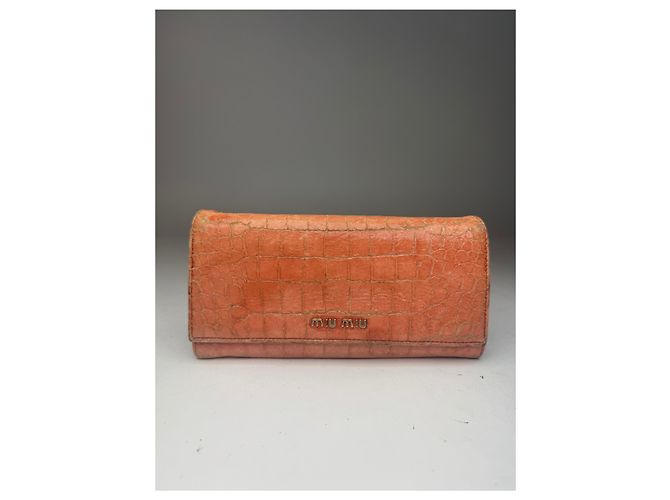 Vintage Miu Miu Leather Wallet orange - view 5