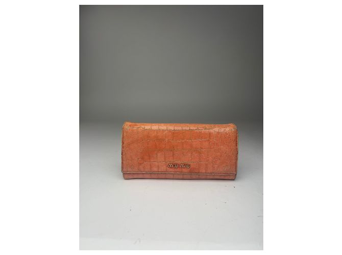 Vintage Miu Miu Leather Wallet orange - view 6