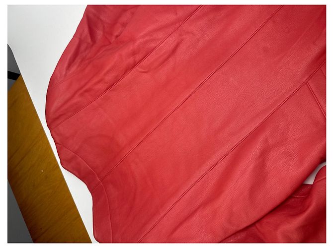 Vintage Courreges Lederjacke rot - Ansicht 10