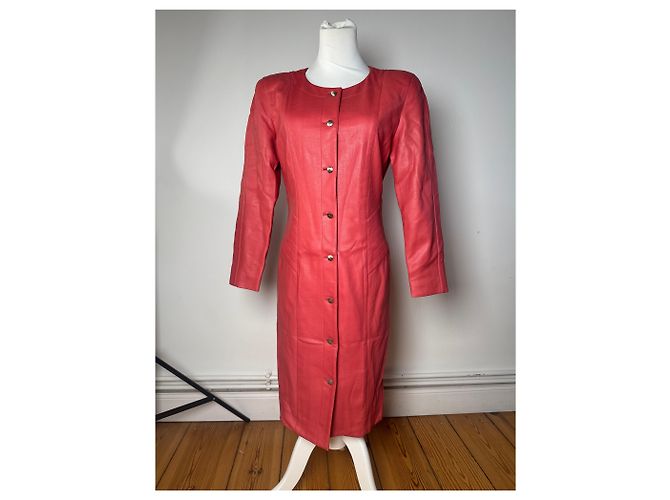 Vintage Courreges Lederjacke rot - Ansicht 13