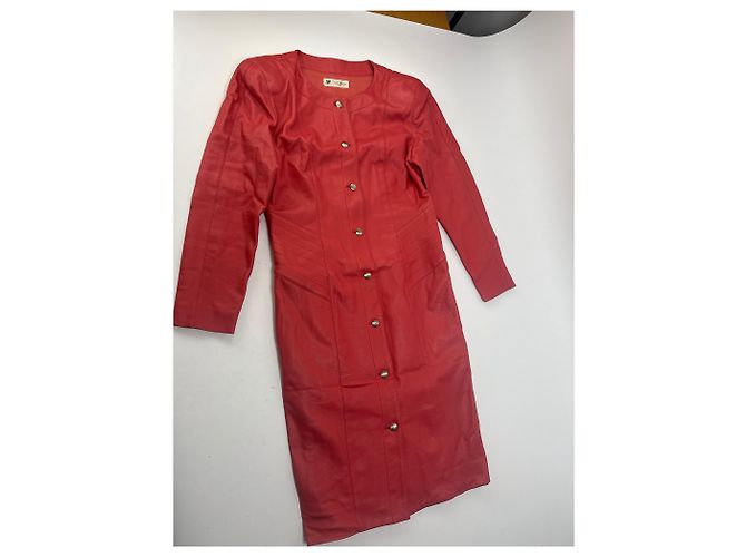 Vintage Courreges Lederjacke rot - Ansicht 4