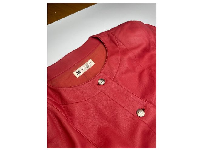 Vintage Courreges Lederjacke rot - Ansicht 6