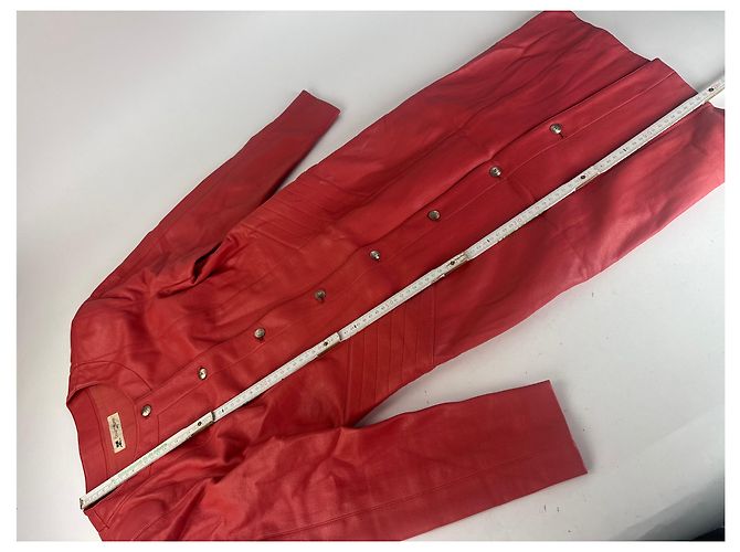 Vintage Courreges Lederjacke rot - Ansicht 7