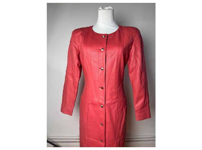 Vintage Courreges Lederjacke rot - Ansicht 8