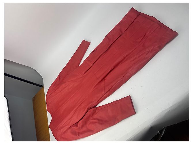 Vintage Courreges Lederjacke rot - Ansicht 9