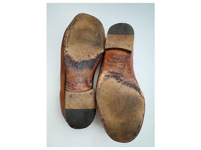 Mocassino in pelle marrone Horsebit vintage Gucci - vista 10