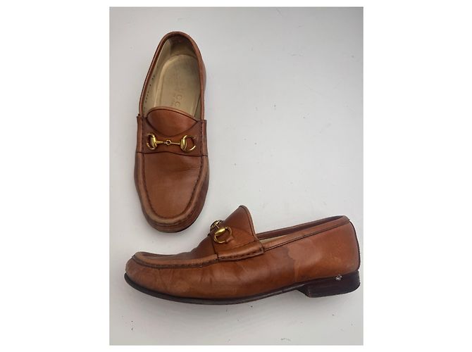 Mocassino in pelle marrone Horsebit vintage Gucci - vista 12