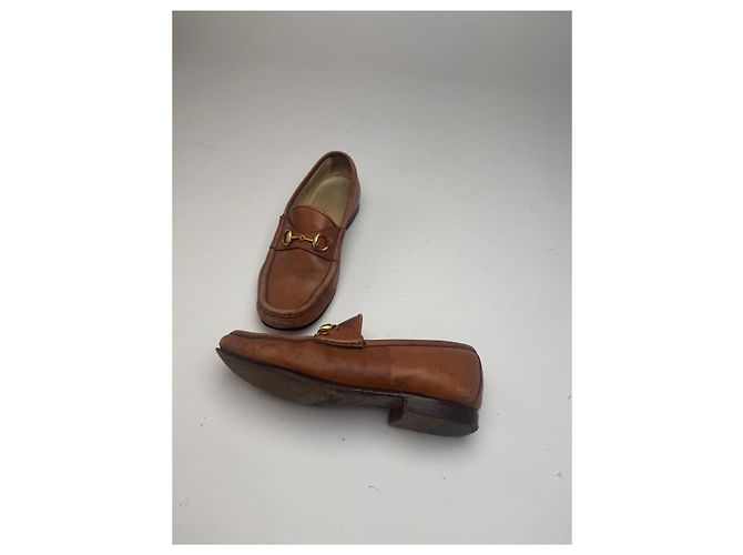 Mocassino in pelle marrone Horsebit vintage Gucci - vista 2