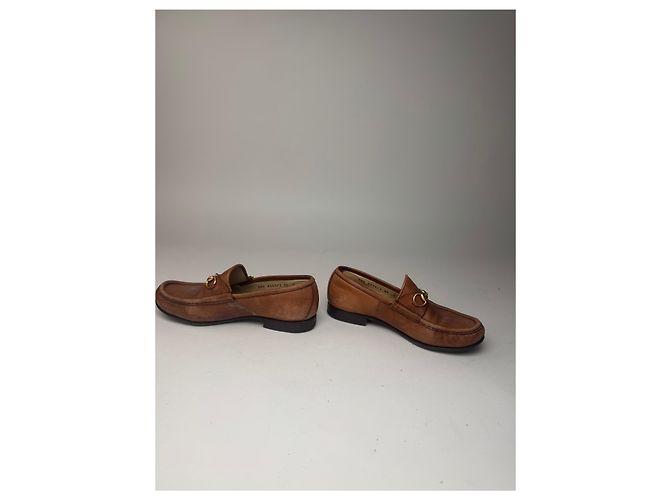 Mocassino in pelle marrone Horsebit vintage Gucci - vista 5