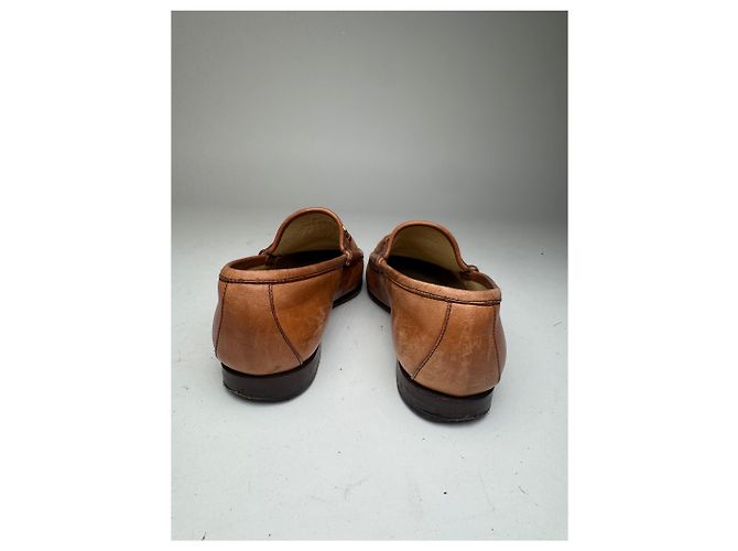 Mocassino in pelle marrone Horsebit vintage Gucci - vista 6