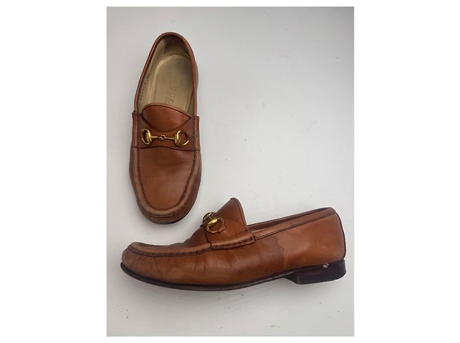 Mocassino in pelle marrone Horsebit vintage Gucci - vista 7