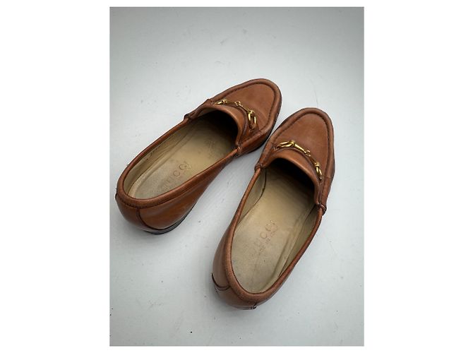 Mocassino in pelle marrone Horsebit vintage Gucci - vista 8