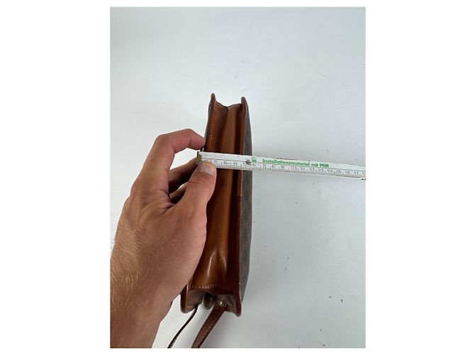 Céline Clutch in pelle monogramma Triomphe vintage Celine Paris marrone - vista 12