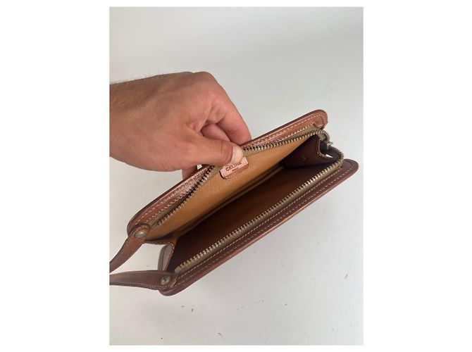Céline Clutch in pelle monogramma Triomphe vintage Celine Paris marrone - vista 3