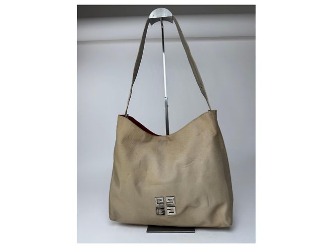 Vintage Givenchy 4G Baumwolltasche beige - Ansicht 14