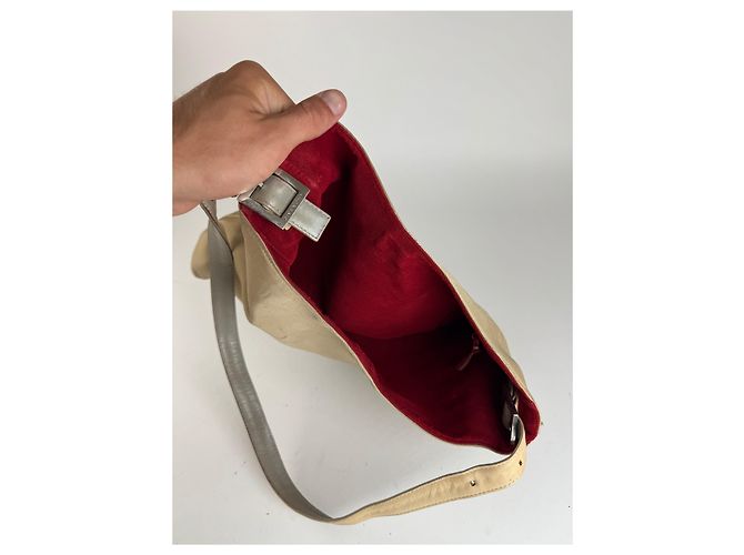 Vintage Givenchy 4G Baumwolltasche beige - Ansicht 3