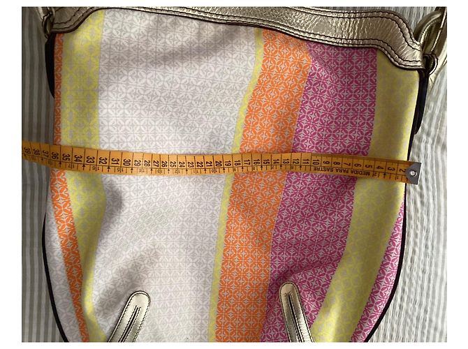 Borsa a Spalla Loewe Tela Stampata Arancione Beige Rosa Multicolore - vista 10