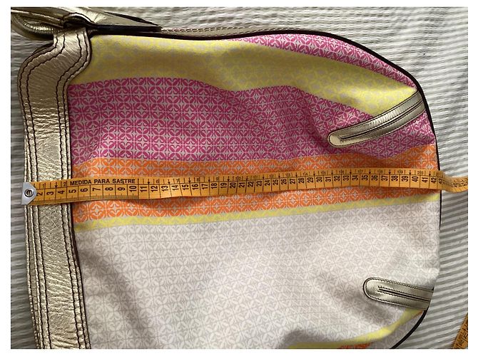 Borsa a Spalla Loewe Tela Stampata Arancione Beige Rosa Multicolore - vista 11