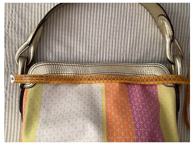 Borsa a Spalla Loewe Tela Stampata Arancione Beige Rosa Multicolore - vista 12