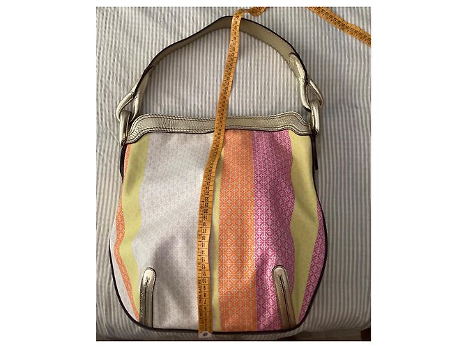 Borsa a Spalla Loewe Tela Stampata Arancione Beige Rosa Multicolore - vista 13