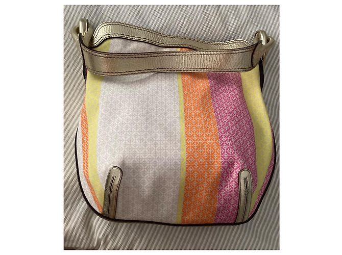 Borsa a Spalla Loewe Tela Stampata Arancione Beige Rosa Multicolore - vista 14