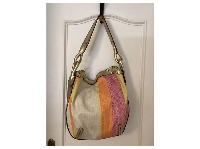Borsa a Spalla Loewe Tela Stampata Arancione Beige Rosa Multicolore - vista 2