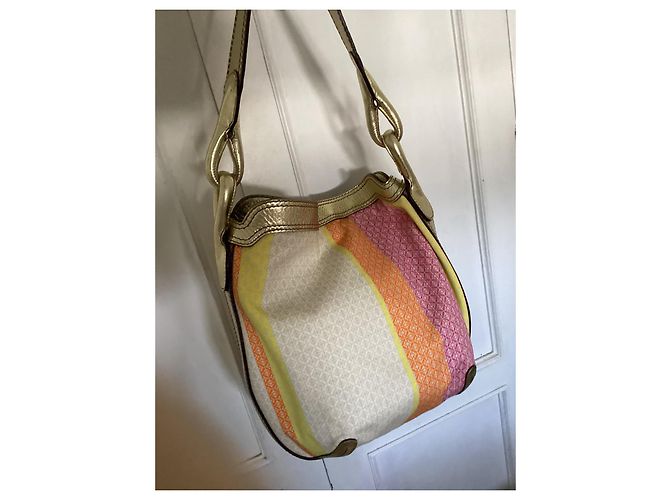 Borsa a Spalla Loewe Tela Stampata Arancione Beige Rosa Multicolore - vista 4