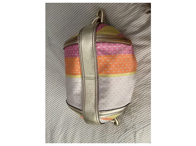 Borsa a Spalla Loewe Tela Stampata Arancione Beige Rosa Multicolore - vista 5