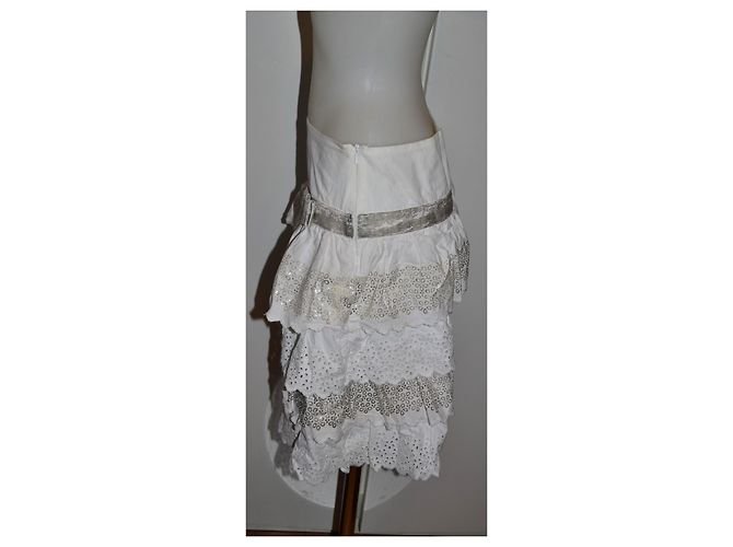 Minifalda con volantes Max & Co de algodón blanco gris - vista 3