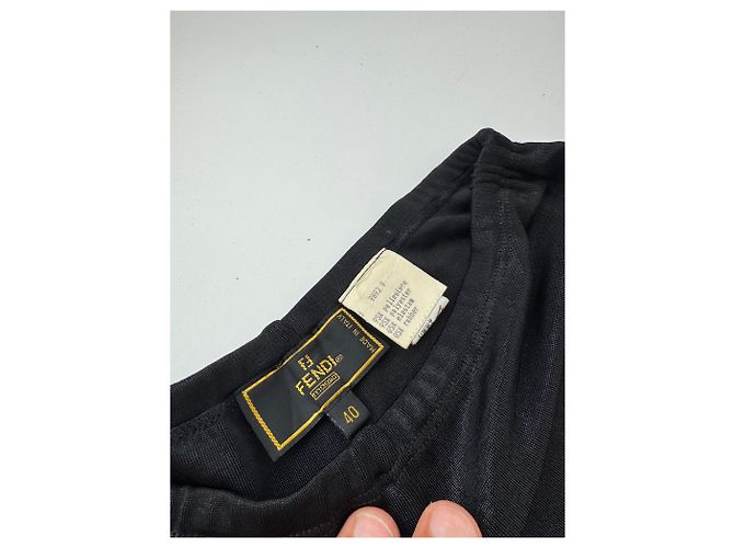 Vintage Fendi Roma Polyester pants M black - view 3