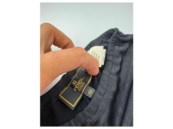 Vintage Fendi Roma Polyester pants M black - view 4