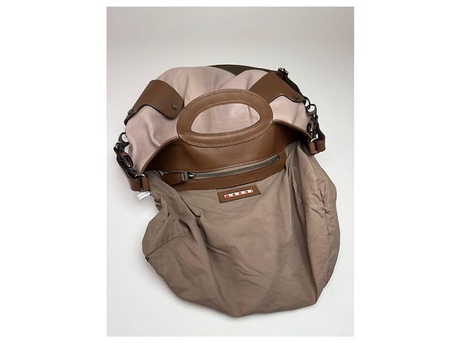 Vintage Marni 2-Wege-Ledertasche lila braun - Ansicht 4