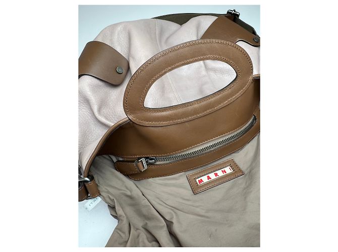 Vintage Marni 2-Wege-Ledertasche lila braun - Ansicht 5