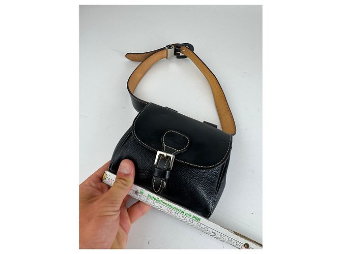 Vintage Courreges Ledergürtel Tasche schwarz - Ansicht 11