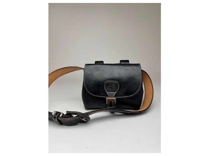 Vintage Courreges Ledergürtel Tasche schwarz - Ansicht 14
