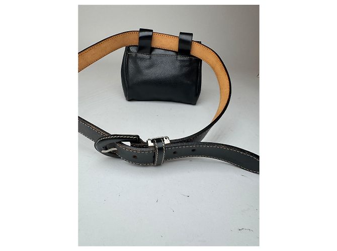 Vintage Courreges Ledergürtel Tasche schwarz - Ansicht 15
