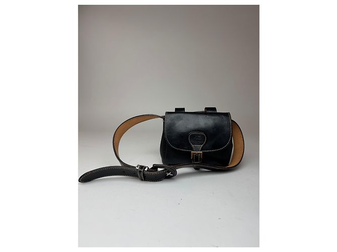 Vintage Courreges Ledergürtel Tasche schwarz - Ansicht 5