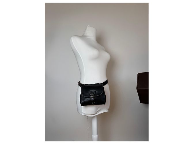 Vintage Courreges Ledergürtel Tasche schwarz - Ansicht 6
