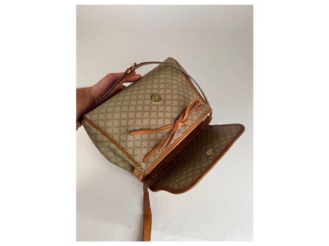 Céline Vintage Celine Triomphe Monogram Umhängetasche beige - Ansicht 4