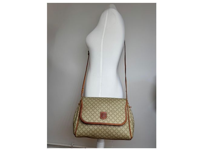 Céline Vintage Celine Triomphe Monogram Umhängetasche beige - Ansicht 7