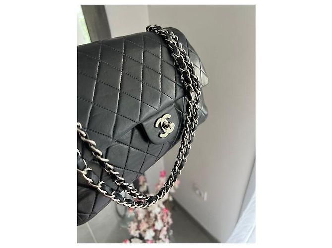 Borsa Chanel Timeless in pelle d'agnello nera 25 Nero - vista 11