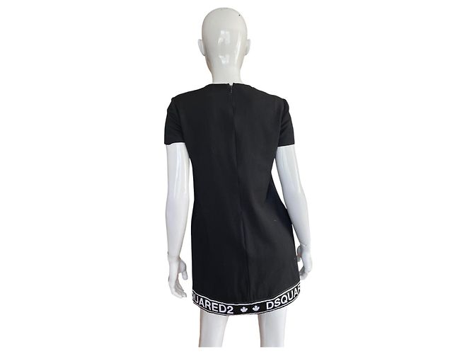 Dsquared2 Mini Kleid aus Wolle Schwarz - Ansicht 2